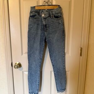 Abercrombie & Fitch Super Skinny Ankle High Rise Crossover Waistband Curve Love